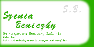 szenia beniczky business card